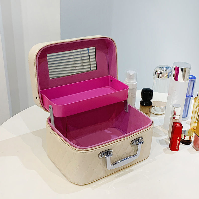 Double-layer cosmetic storage box