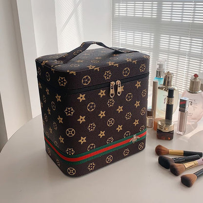 Double-layer cosmetic storage box