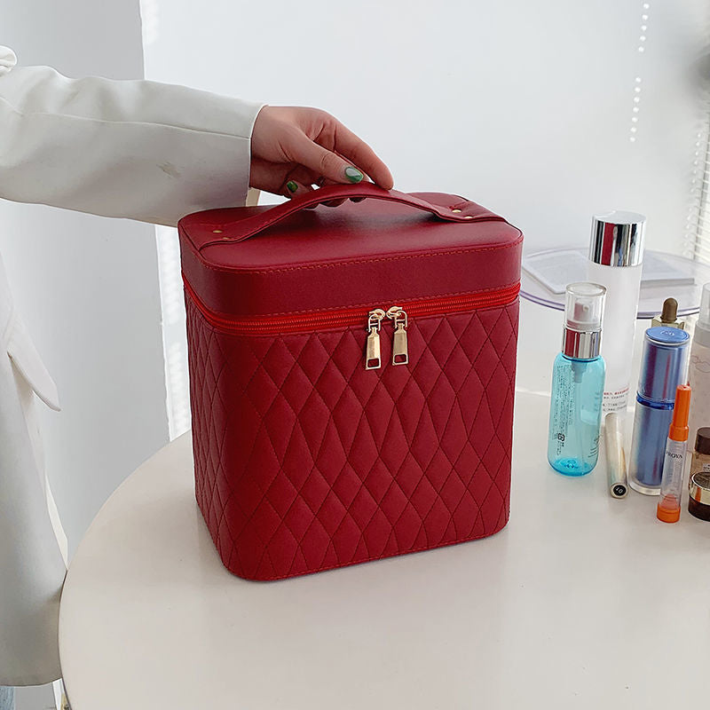 Double-layer cosmetic storage box