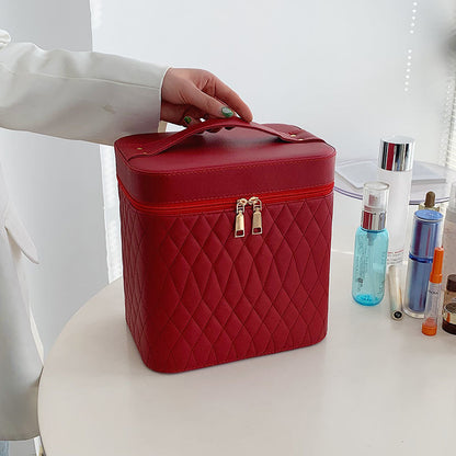 Double-layer cosmetic storage box