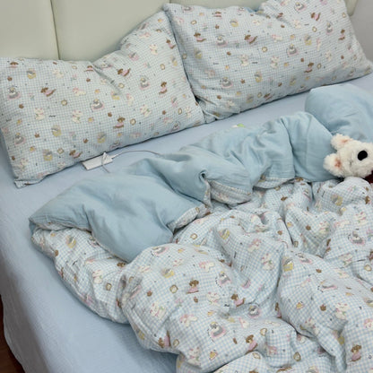 Double Layer Cotton Gauze Bedding Set