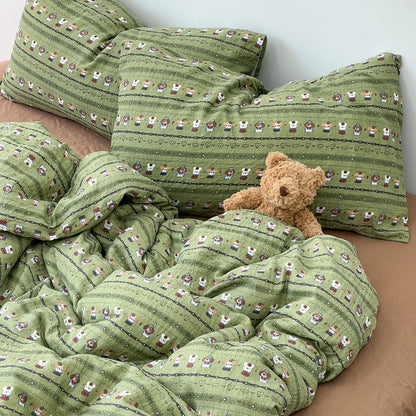 Double Layer Cotton Gauze Bedding Set