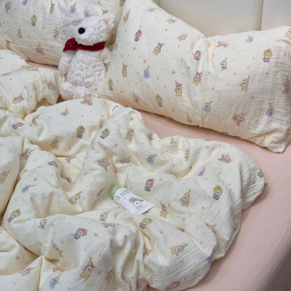 Double Layer Cotton Gauze Bedding Set