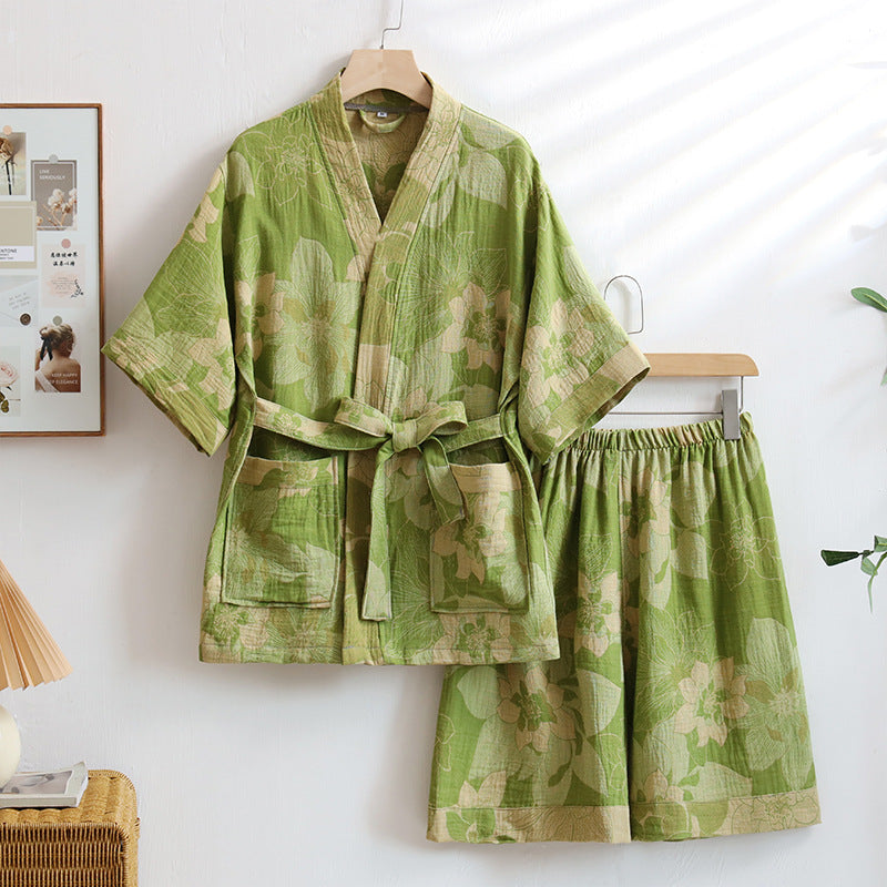 Double-Layer Cotton Jacquard Bathrobe