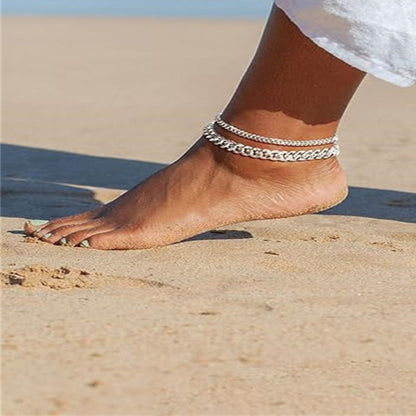 Double Layer Cuban Chain Anklet