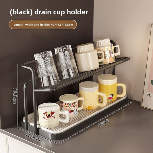 Double Layer Cup Drainage Storage Rack