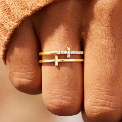 Double-layer design ring for women