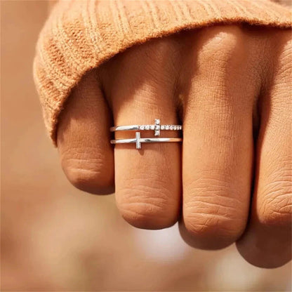 Double-layer design ring for women