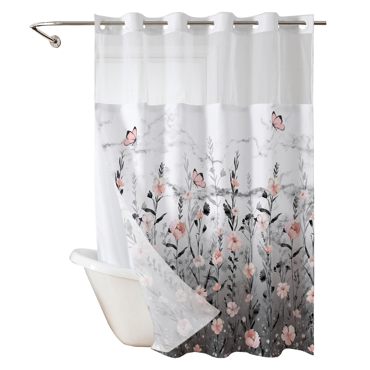 Double Layer Digital Print Shower Curtain