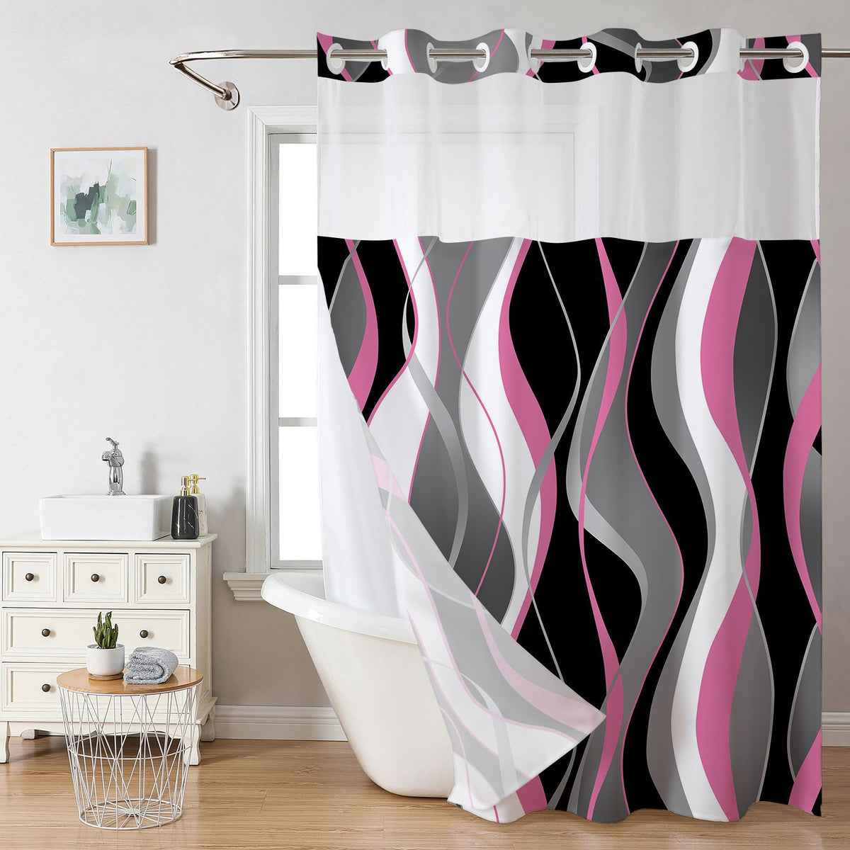 Double Layer Digital Print Shower Curtain