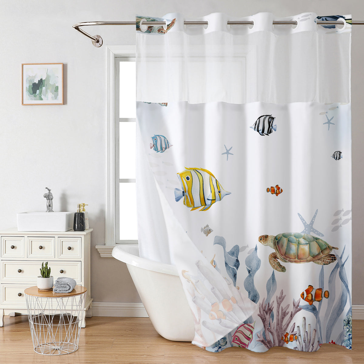 Double Layer Digital Print Shower Curtain
