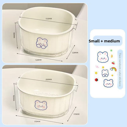 Double Layer Draining Basket for Kitchen and Fruit Storage