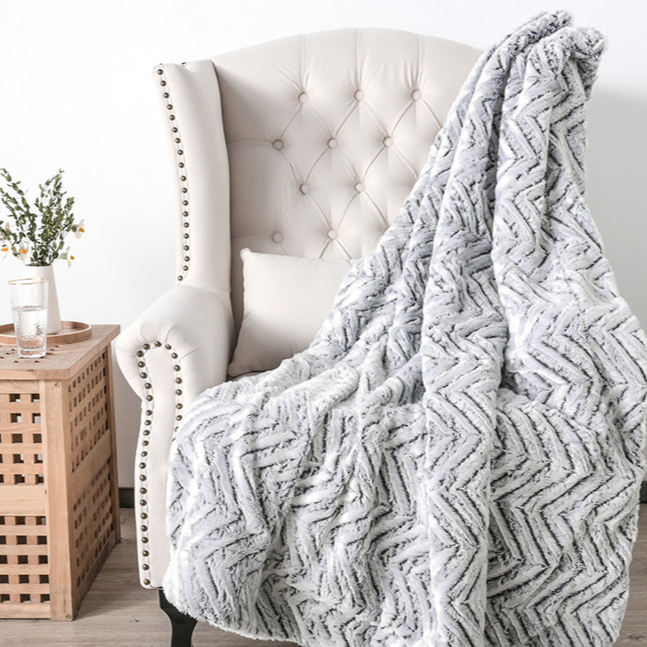 Double-Layer Faux Fur Plush Blanket