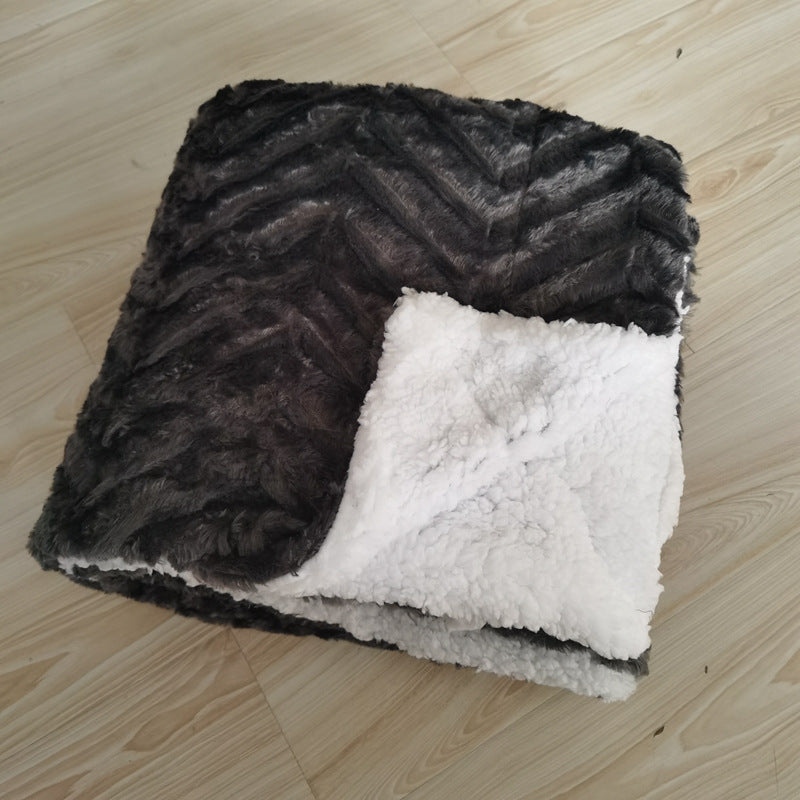Double-Layer Faux Fur Plush Blanket