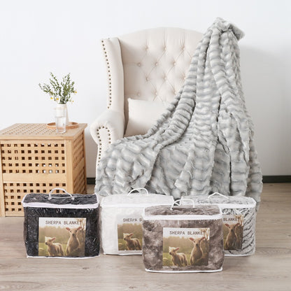 Double-Layer Faux Fur Plush Blanket