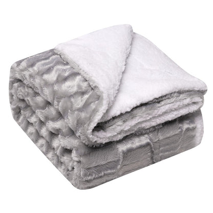 Double-Layer Faux Fur Plush Blanket