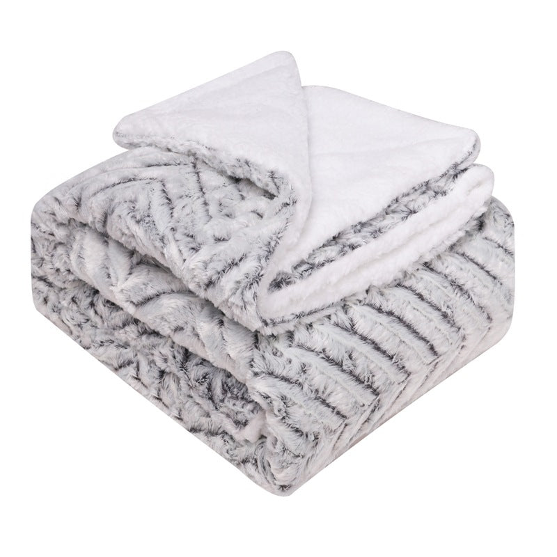 Double-Layer Faux Fur Plush Blanket