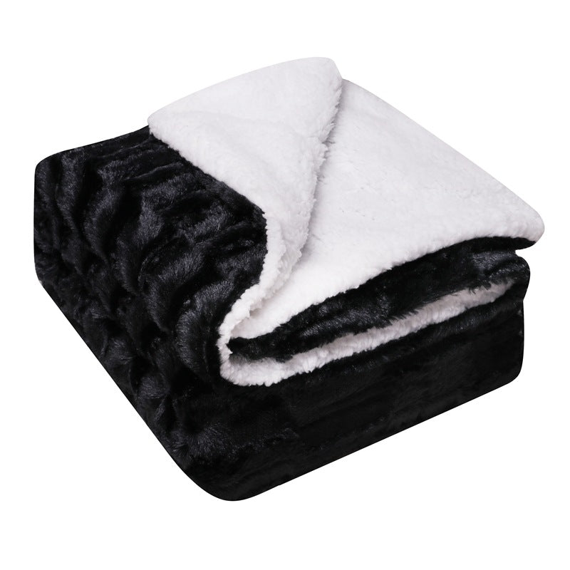 Double-Layer Faux Fur Plush Blanket