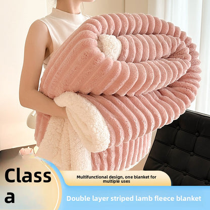 Double-Layer Fleece Blanket Soft and Warm