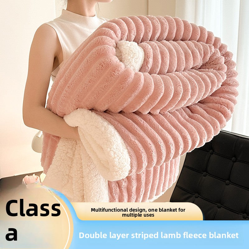 Double-Layer Fleece Blanket Soft and Warm