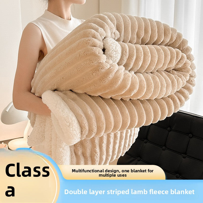 Double-Layer Fleece Blanket Soft and Warm