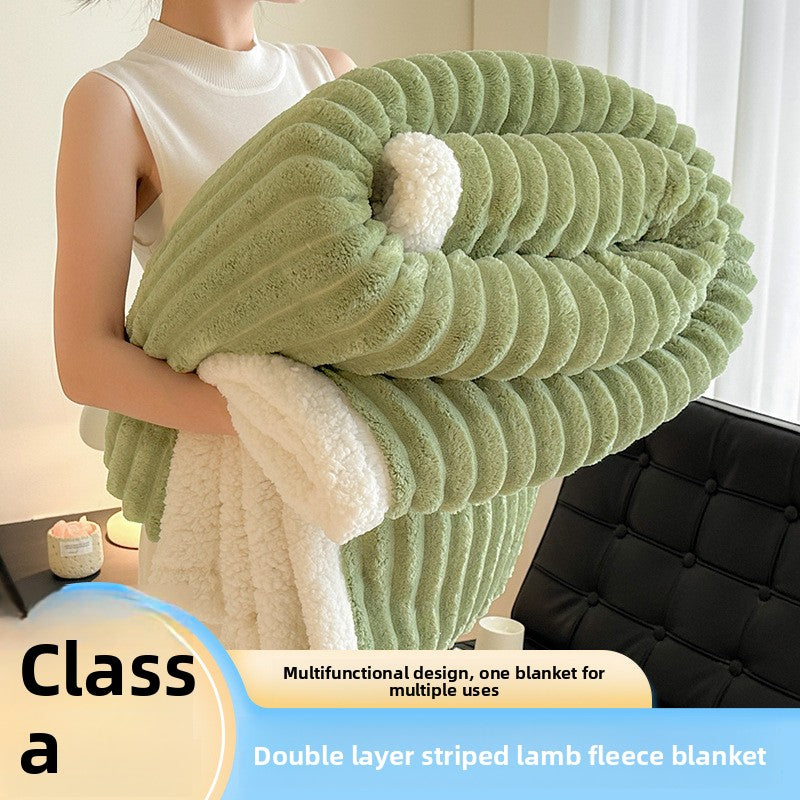Double-Layer Fleece Blanket Soft and Warm