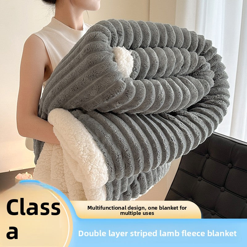 Double-Layer Fleece Blanket Soft and Warm
