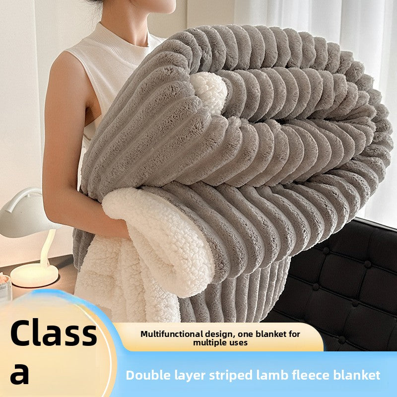 Double-Layer Fleece Blanket Soft and Warm