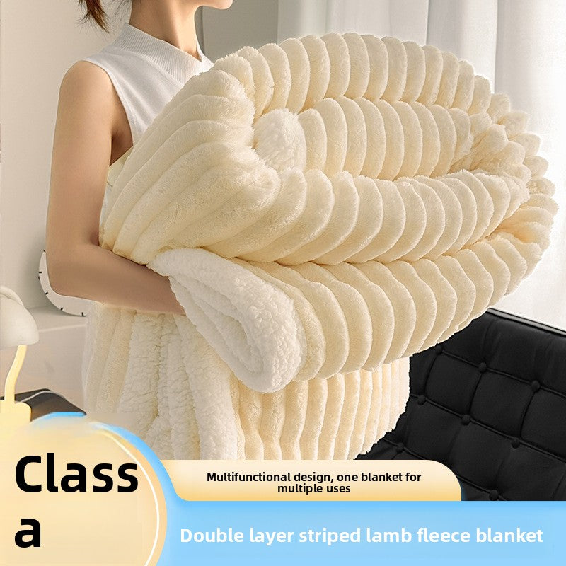 Double-Layer Fleece Blanket Soft and Warm