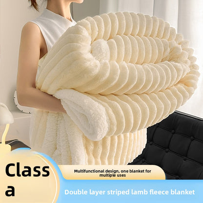 Double-Layer Fleece Blanket Soft and Warm