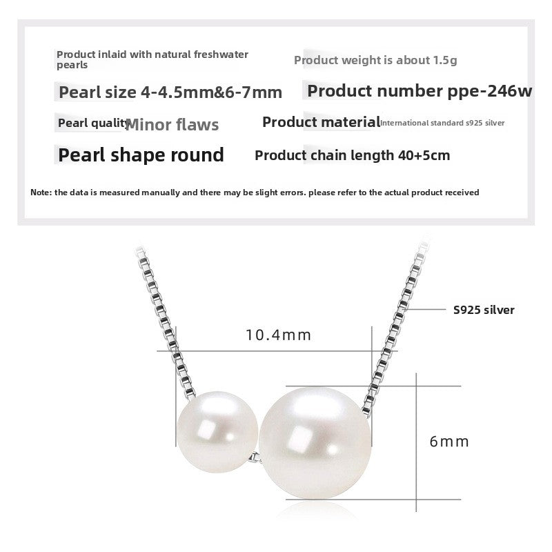 Double Layer Freshwater Pearl Necklace Sterling Silver