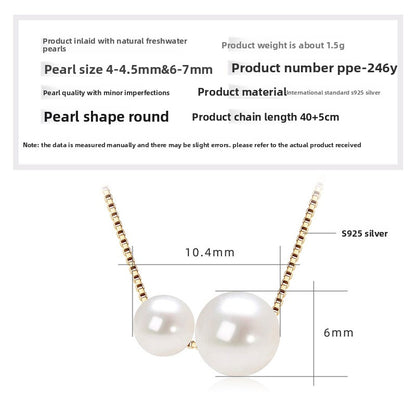 Double Layer Freshwater Pearl Necklace Sterling Silver