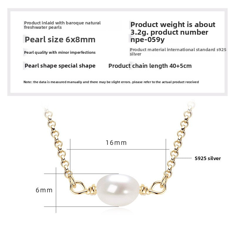 Double Layer Freshwater Pearl Necklace Sterling Silver