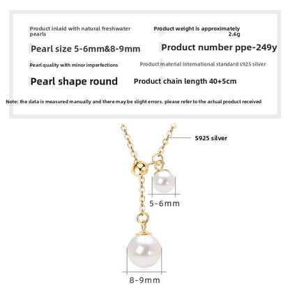Double Layer Freshwater Pearl Necklace Sterling Silver