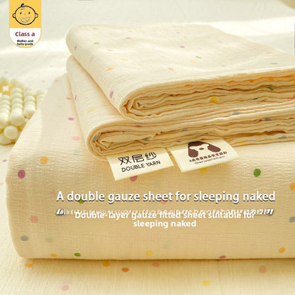 Double-Layer Gauze Fitted Sheet Set