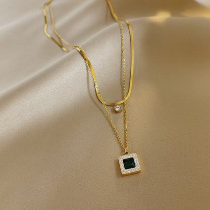 Double-layer gem pendant
