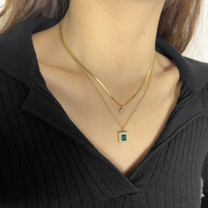 Double-layer gem pendant