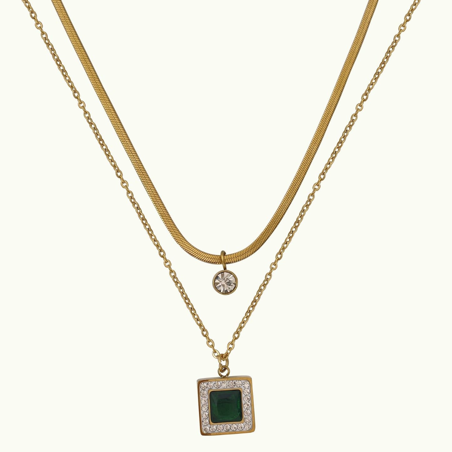 Double-layer gem pendant