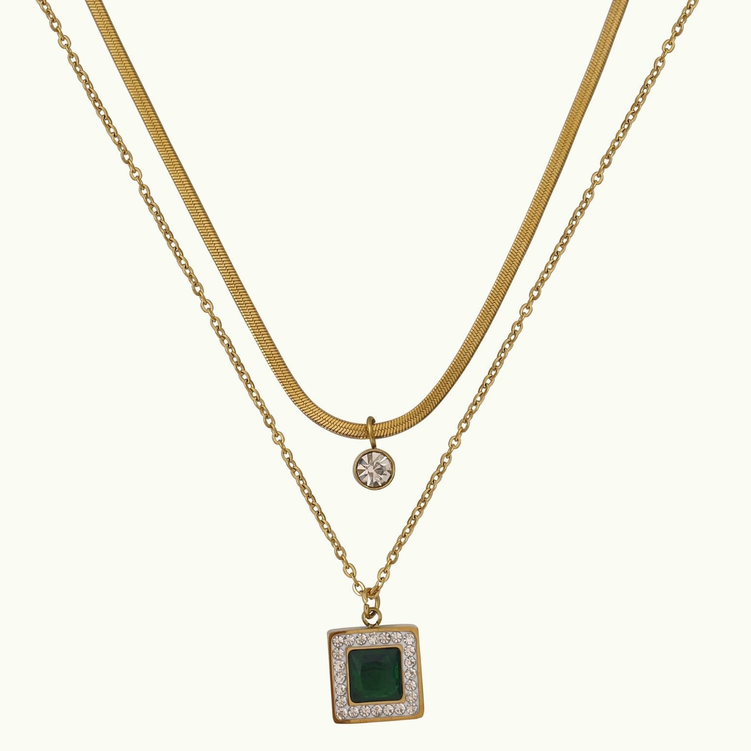 Double-layer gem pendant