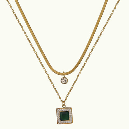 Double-layer gem pendant