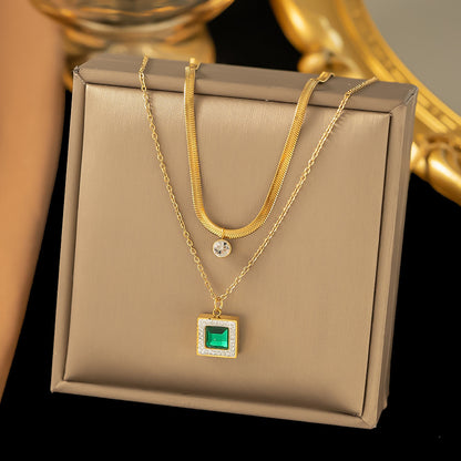 Double-layer gem pendant