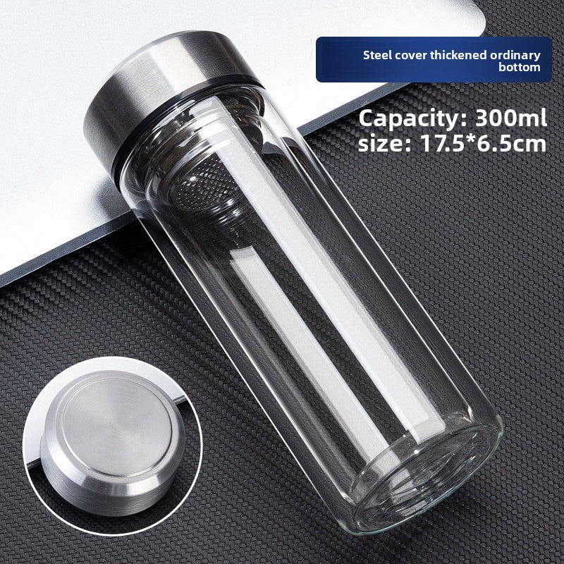 Double-layer glass cup