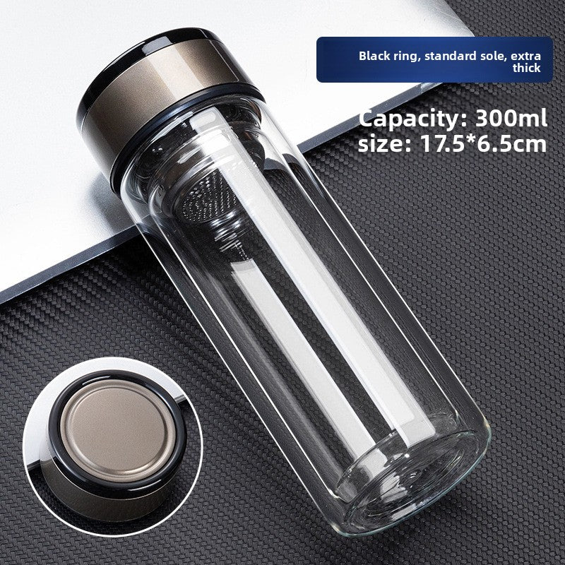 Double-layer glass cup