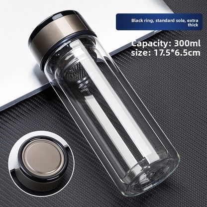 Double-layer glass cup