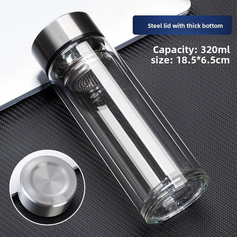 Double-layer glass cup