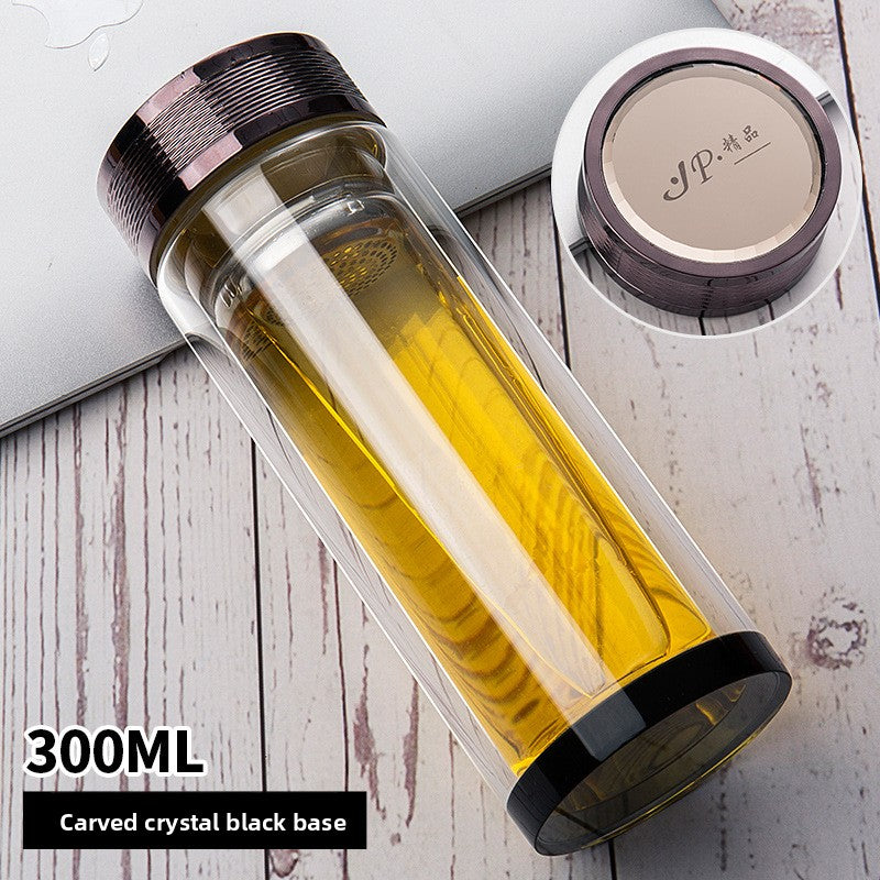 Double-layer glass cup