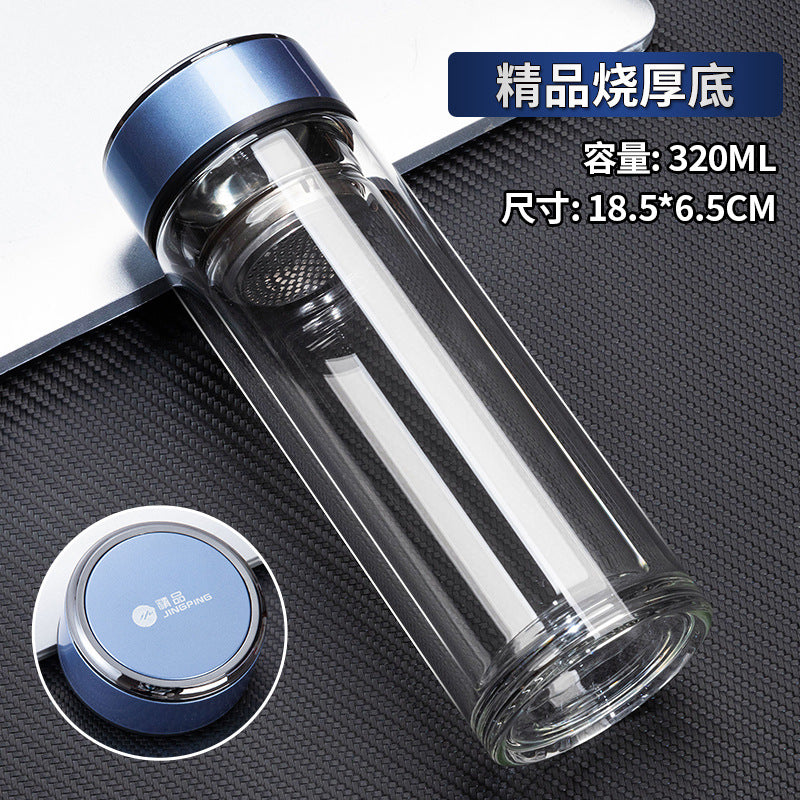 Double-layer glass cup