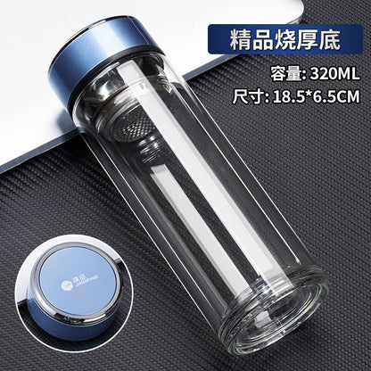 Double-layer glass cup