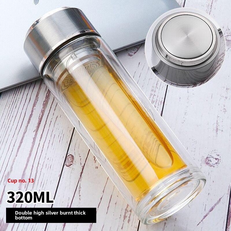 Double-layer glass cup
