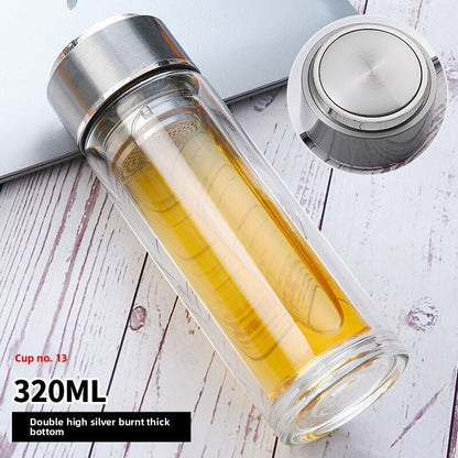 Double-layer glass cup